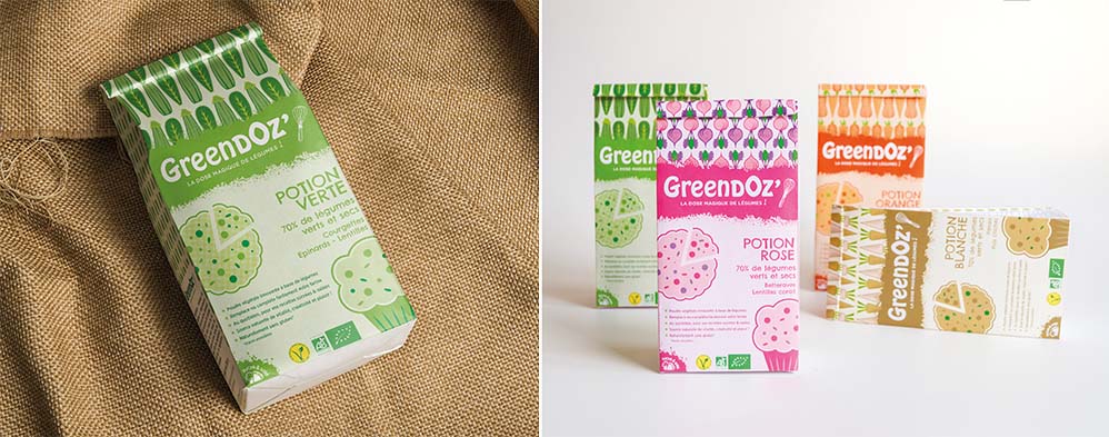 design packaging de farines greendoz